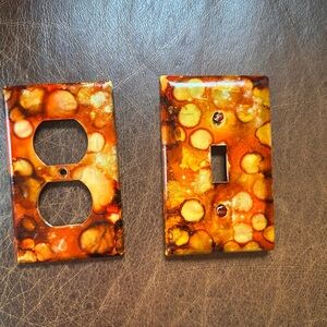 Hand crafted Decorative brown Orange Switch Plate Covers